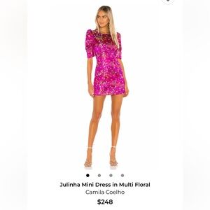 Camila Coelho Fuchsia Multi Floral Mini Dress